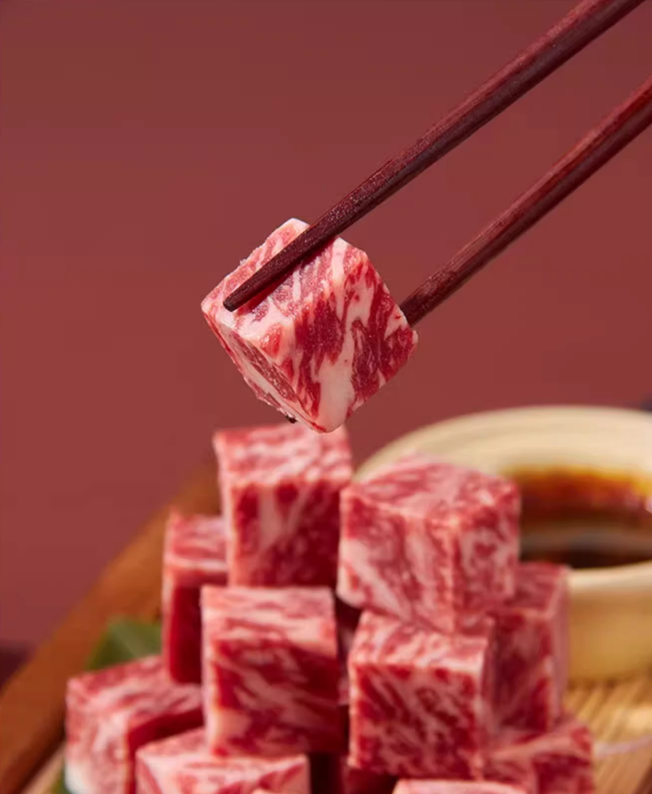 雪花牛肉粒实拍图